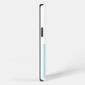 Turquoise Vierkant Monogram iPhone Hoesje (Rechterkant)