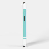 Turquoise Vierkant Monogram iPhone Hoesje (Rechterkant)