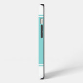Turquoise Vierkant Monogram iPhone Hoesje (Linkerkant)