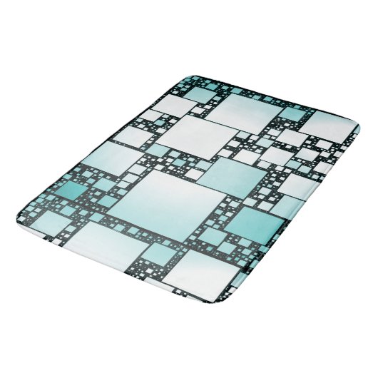 Turquoise vierkante badmat (Gekanteld)