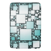 Turquoise vierkante badmat (Voorkant Verticaal)