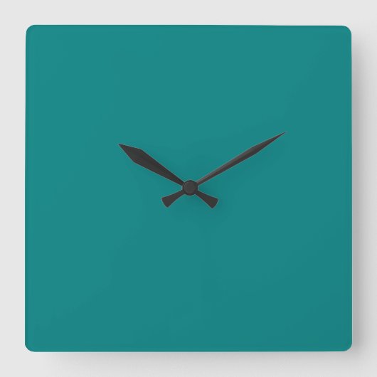 Turquoise Vierkante Klok (Voorkant)