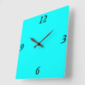 Turquoise Vierkante Klok (Hoek)
