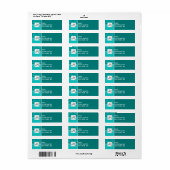 Turquoise vierkanten; Retro Square Etiket (Full Sheet)