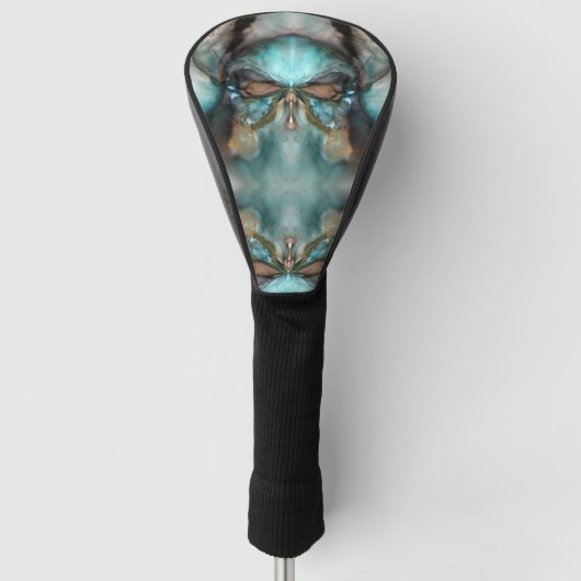 Turquoise Viking masker abstract Golfheadcover (Voorkant)