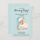 Turquoise Vintage Victoriaanse Kerstman Kaart (Voorkant / Achterkant)