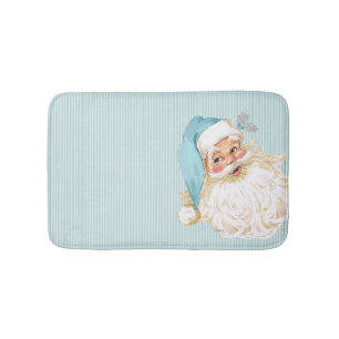 Turquoise Vintage Victoriaanse Kerstman Shabby Badmat