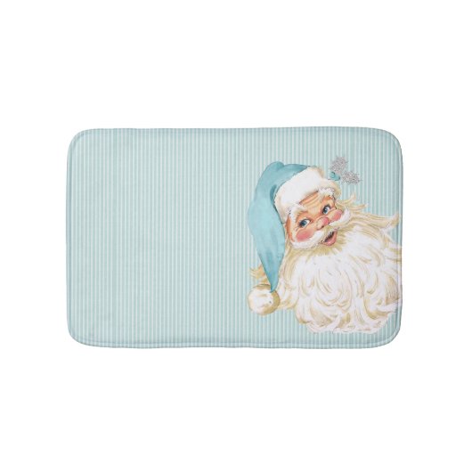 Turquoise Vintage Victoriaanse Kerstman Shabby Badmat (Voorkant)