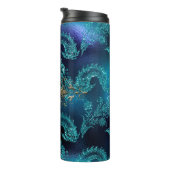 Turquoise Vintage Zeemeermin Thermosbeker (Geroteerd rechts)