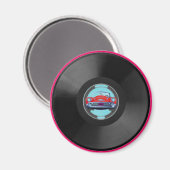 Turquoise, vinyl-record1, auto magneet (Voorkant / Achterkant)