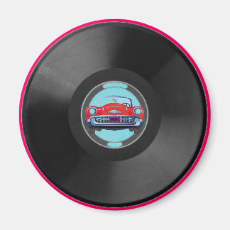 Turquoise, vinyl-record1, auto magneet