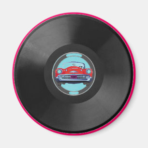Turquoise, vinylrecord1, auto magneet