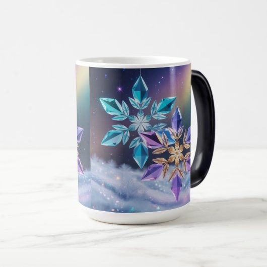 Turquoise Violet Crystals Morphing Mug Magische Mok (Voorkant rechts)