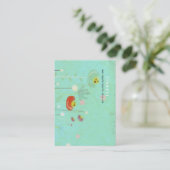 Turquoise Visitekaartje (Staand voorkant)