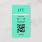 Turquoise Visitekaartje – Aangepaste naam (Achterkant)