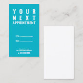 turquoise visitekaartje afsprakenkaartje (Voorkant / Achterkant)