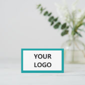 Turquoise Visitekaartje met Logo Uw Eigen Ontwerp (Staand voorkant)