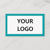 Turquoise Visitekaartje met Logo Uw Eigen Ontwerp (Voorkant)