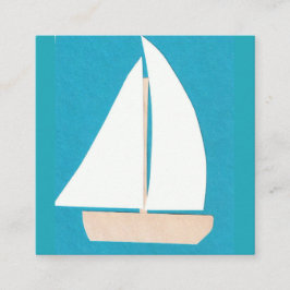 Turquoise-Visitekaartje met Sailboot Vierkante Visitekaartje