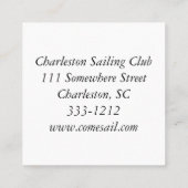 Turquoise-Visitekaartje met Sailboot Vierkante Visitekaartje (Achterkant)