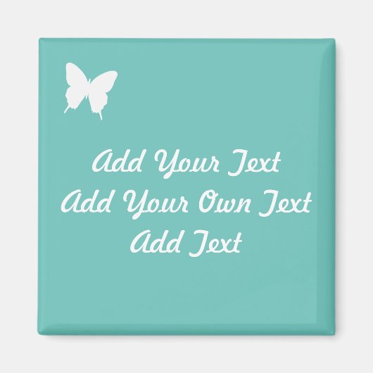 Turquoise Vlinder Bruiloft Save The Date Magnet (Voorkant)