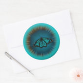 Turquoise vlinder Mandala Sticker (Envelop)