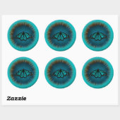 Turquoise vlinder Mandala Sticker (Vel)