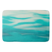 Turquoise Vloeibare Golvende Waterverf Schilderen  Badmat (Voorkant)