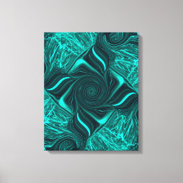 Turquoise Vloeibare Marmer Abstracte Kunst Canvas Afdruk