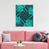 Turquoise Vloeibare Marmer Abstracte Kunst Canvas Afdruk (Insitu (Woonkamer))