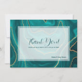 Turquoise vloeibare marmer Hartelijk dank Bedankkaart (Voorkant)