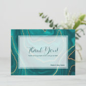 Turquoise vloeibare marmer Hartelijk dank Bedankkaart (Staand voorkant)