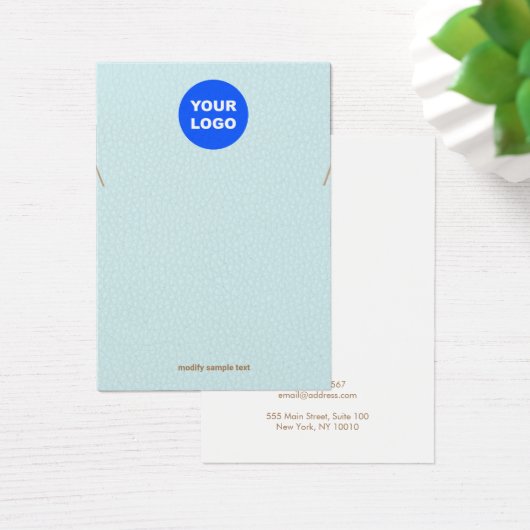 Turquoise Voeg Logo-Ketting-racelet display toe Visitekaartje (Bureau)