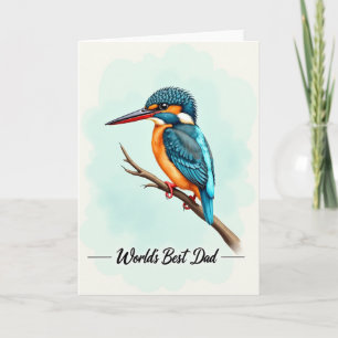 Turquoise Vogel Beste Papa Kunstkaart Kaart