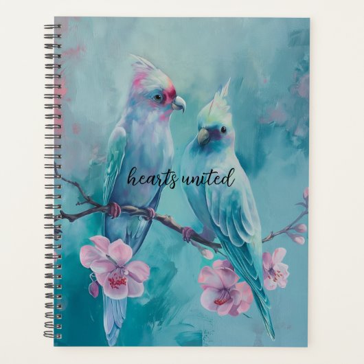 turquoise vogelplanner planner (Voorkant)