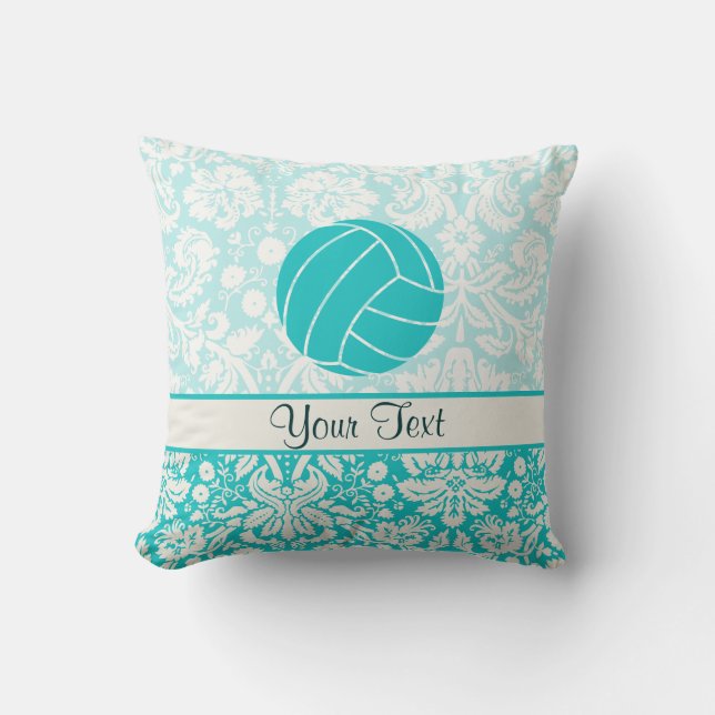 Turquoise Volleybal Kussen (Voorkant)