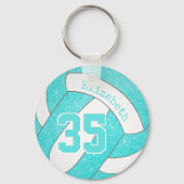 turquoise volleyball bag label w jersey number sleutelhanger (Achterkant)