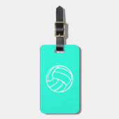 Turquoise Volleyball Bagagelabel (Voorkant verticaal)