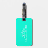 Turquoise Volleyball Bagagelabel (Achterkant verticaal)