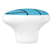 Turquoise Volleyball Ceramic Knob Keramische Knop (Zijkant)