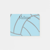 Turquoise Volleyball Custom Monogram Post-it Notes (Voorkant)