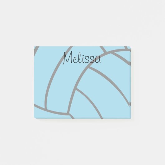 Turquoise Volleyball Custom Monogram Post-it Notes (Voorkant)
