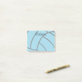Turquoise Volleyball Custom Monogram Post-it Notes (Op bureau)