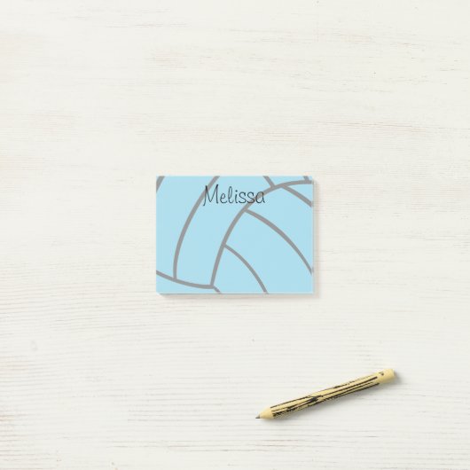 Turquoise Volleyball Custom Monogram Post-it Notes (Op bureau)