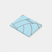 Turquoise Volleyball Custom Monogram Post-it Notes (Schuin)