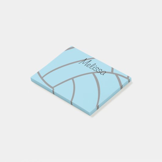 Turquoise Volleyball Custom Monogram Post-it Notes (Schuin)