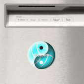 turquoise volleyball yin yang gepersonaliseerd magneet (Insitu (Vaatwasser))