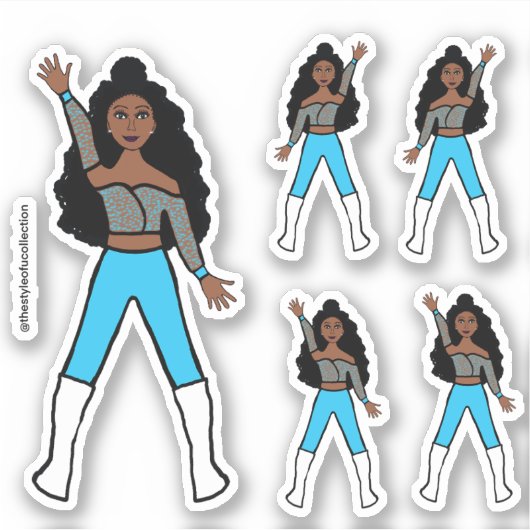 Turquoise Vonkdanseres Stickers #1 (Voorkant)