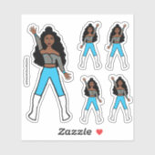 Turquoise Vonkdanseres Stickers #1 (Vel)