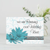 Turquoise Vow Renewal Ceremony Kaart (Staand voorkant)